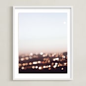 "Warm Evening II" - Art Print in City Sky by Caroline Mint - Framed