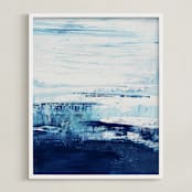 "Ice Out" - Art Print in Ice Blue by Karen Kaul - Framed