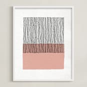 "Color Streak" - Art Print in Dusty Rose by Kiersten Garner - Framed