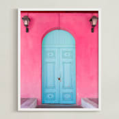 "Pandora's Door" - Art Print in Pink by Anna Argiropoulos - Framed