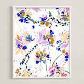 "Travel tale" - Art Print in Bright pink by FERNANDA MARTINEZ - Framed