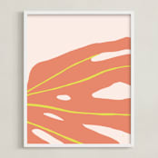 "Monstera Abstract" - Art Print in Coral by Alicia Schultz - Framed