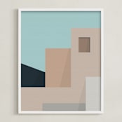 "Urbanscape 02" - Art Print in Desert Pink by Jennifer Morehead - Framed