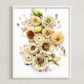 "Peaceful Heart" - Art Print in Garden Cream by Theresa Bear - Framed