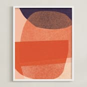 "paper jitter" - Art Print in papaya by Carrie Moradi - Framed
