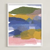 "mountain sunset two" - Art Print in summer storm by Carrie Moradi - Framed