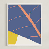 "Abstract Leaves" - Art Print in Twilight by Alicia Schultz - Framed