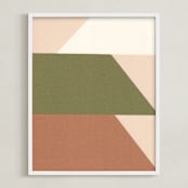 "Trapezoids" - Art Print in Vintage green by Elliot Stokes - Framed