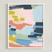 "Rainbow Mash Up" - Art Print in Perfect Pink by Katie Craig - Framed