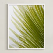 "Palm leaves 2" - Art Print in Citrus green by Eliane Lamb - Framed