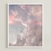 "Candy Sky" - Art Print in Airy Blue by Emanuela Carratoni - Framed