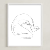 "Seated Figure" - Art Print in Bright White by Lorent and Leif - Framed