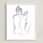 "Stretching" - Art Print in White by Miranda Mol - Framed