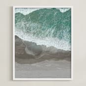 "The Shoreline" - Art Print in Sea Green by Melanie Sutherland - Framed