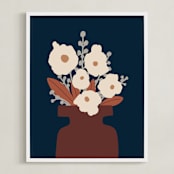 "Emilie" - Art Print in Deep Blue by Alex Roda - Framed