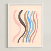 "Waves and Waves" - Art Print in Warm Sand by Elliot Stokes - Framed