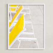 "Reset II" - Art Print in Sunshine Yellow by Irene Suchocki - Framed