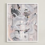 "Pastel Weave" - Art Print in Pastel by Angela Simeone - Framed