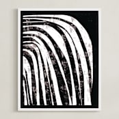 "Waterfall" - Art Print in Charcoal by Leanne Friedberg - Framed