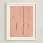 "Amour" - Art Print in blush by Morgan Kendall - Framed