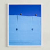 "Blues!" - Art Print in Vibrant Teal Blue by Diana K. Garrett - Framed