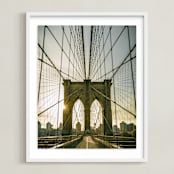 "Brooklyn Light" - Art Print in Sunrise Orange by Jason Derck - Framed