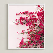 "Bright Bougainvillea" - Art Print in Bright Pink by The One With Wanderlust - Framed