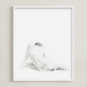 "Nude Study" - Art Print in original charcoal by Ramnik Velji - Framed