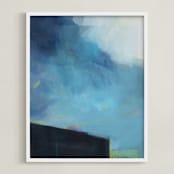 "Deep Dive" - Art Print in Dive Blue by AlisonJerry - Framed