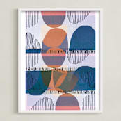 "Boho Screenprint III" - Art Print in Grape by Jenna Skead - Framed