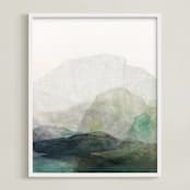 "Finding Balance No. 1" - Art Print in Emerald by Karen Kardatzke - Framed
