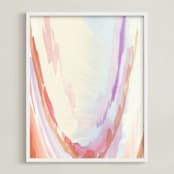 "At The Edge" - Art Print in Coral Rust by Grace Kreinbrink - Framed