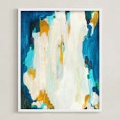 "Agua de Oro" - Art Print in Navy by Parima Studio - Framed