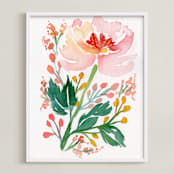 "Springtime in Marseilles" - Art Print in Blush by Natalie Malan - Framed