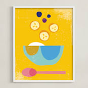 "Breakfast Bowl" - Art Print in Sunshine Yellow by sue prue - Framed