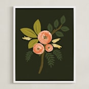 "Botanical no.1" - Art Print in Midnight by Karidy Walker - Framed