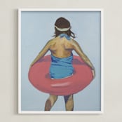 "Violet Intertube 1" - Art Print in Cerulean Blue by Annie Seaton - Framed