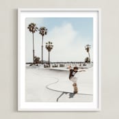 "Santa Barbara Skate I" - Art Print in color by Kamala Nahas - Framed
