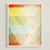 "Intersection" - Art Print in Muted Multi by Jennifer Morehead - Framed