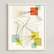 "We are all connected" - Art Print in Muted Multi by Jennifer Morehead - Framed