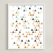"Apertures No. 6" - Art Print in Coral by Genna Blackburn - Framed