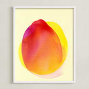 "My Portion" - Art Print in Deep Yellow by Jon Lai - Framed