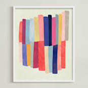 "Barred" - Art Print in White by melanie mikecz - Framed