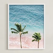 "Island Palms 1" - Art Print in Sea by Kamala Nahas - Framed