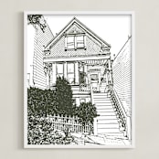"House: Portrait Orientation Custom Print" - Custom Print in Olive Shadow by Minted - Framed