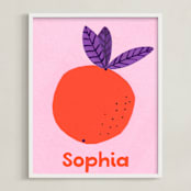 "My Fruity Family III" - Personalized Art Print in Citrus by Marta Crea - Framed