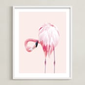 "PINK 2" - Art Print in Flamingo Pink by Rega - Framed
