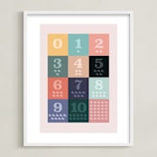 "1, 2 , 3, Oh I See! Count Along Numbers" - Art Print in Rainbow Sorbet by Karyna Amador Design - Framed