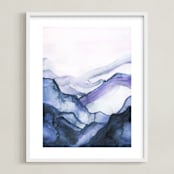 "Drift Watercolor" - Art Print in navy by Jen Merli - Framed