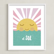 "El Sol" - Art Print in Sunshine by merry mack creative - Framed